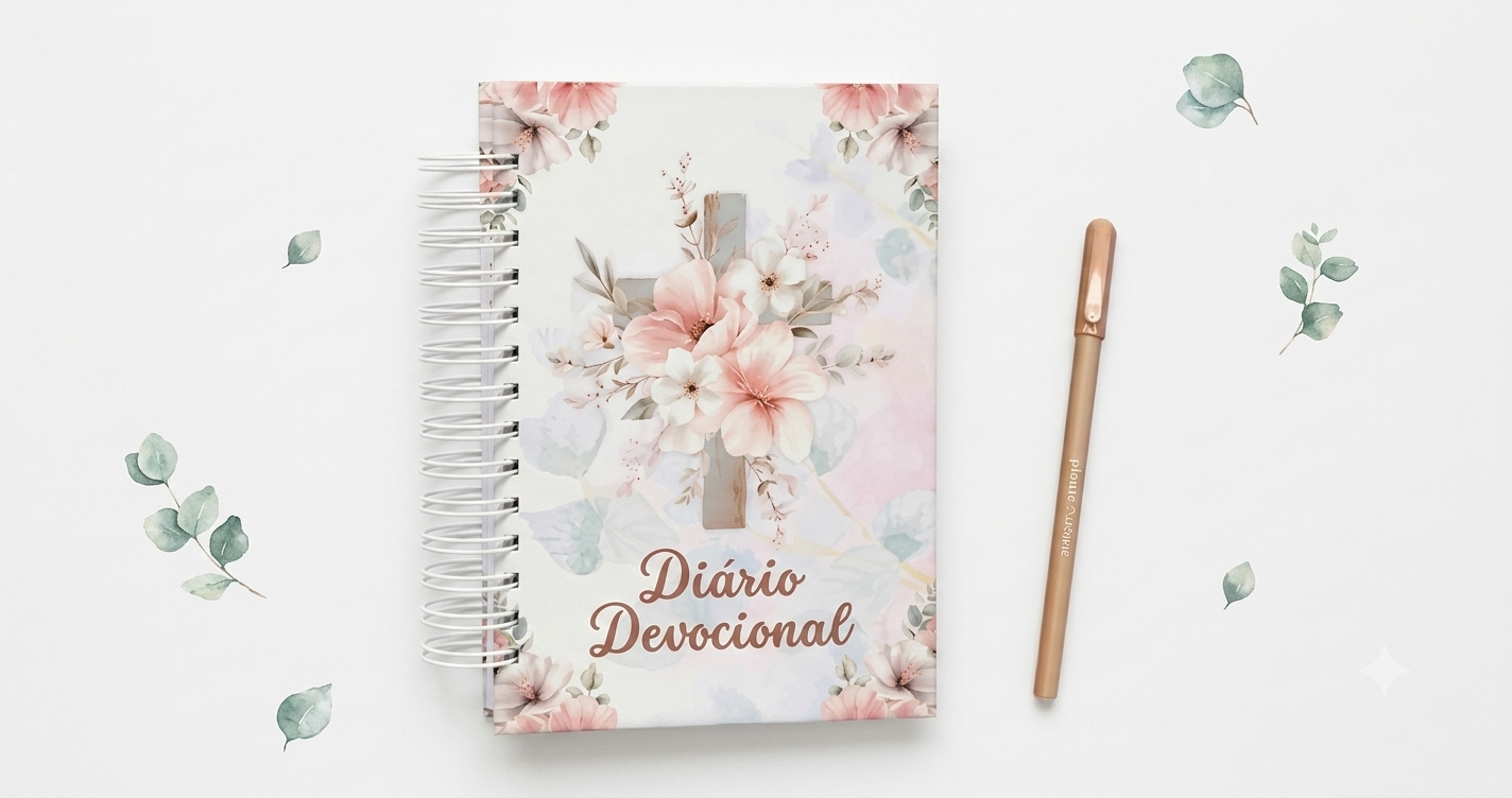 Caderno Diário Devocional Evangélico - Capa Dura Premium