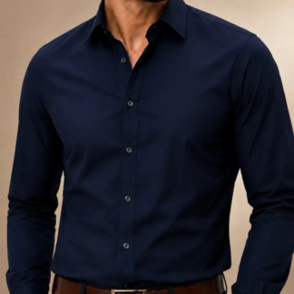 Camisa Social Masculina Manga Longa Slim Fit Gola Italiana